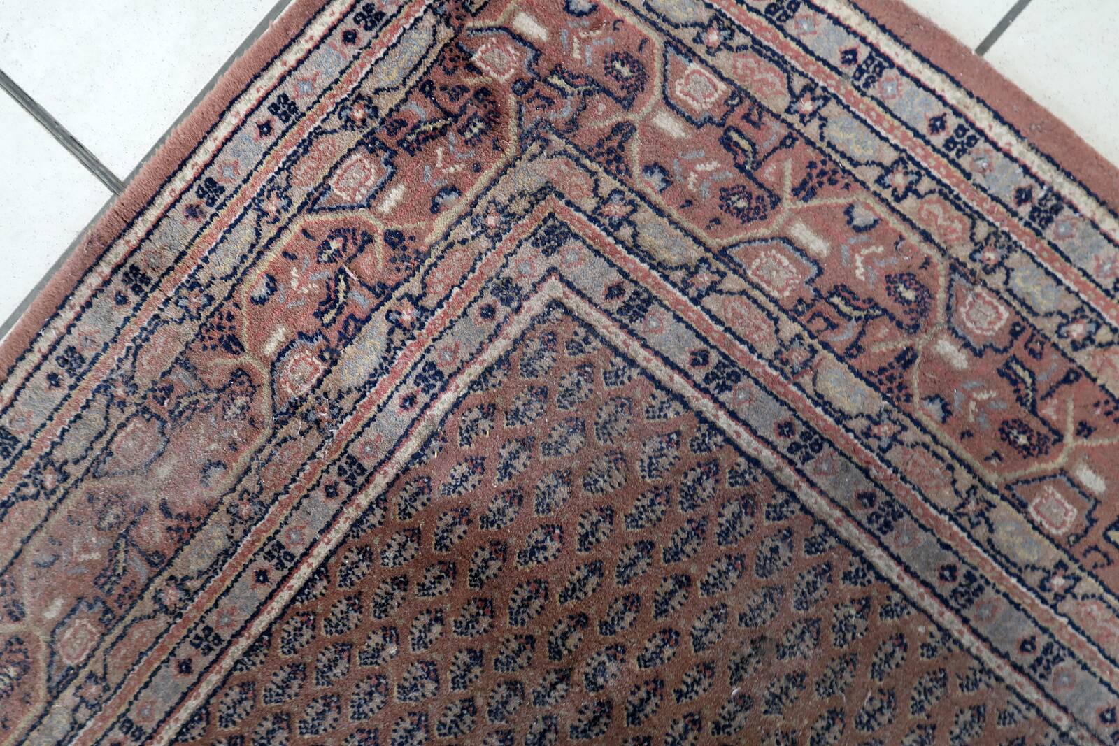 Tapis Seraband indien vintage en laine fait main – 170 x 237 cm - 1C1034