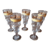 Set of 5 vintage digestive glasses