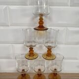 Set of 6 Luminarc white wine glasses, Antique model