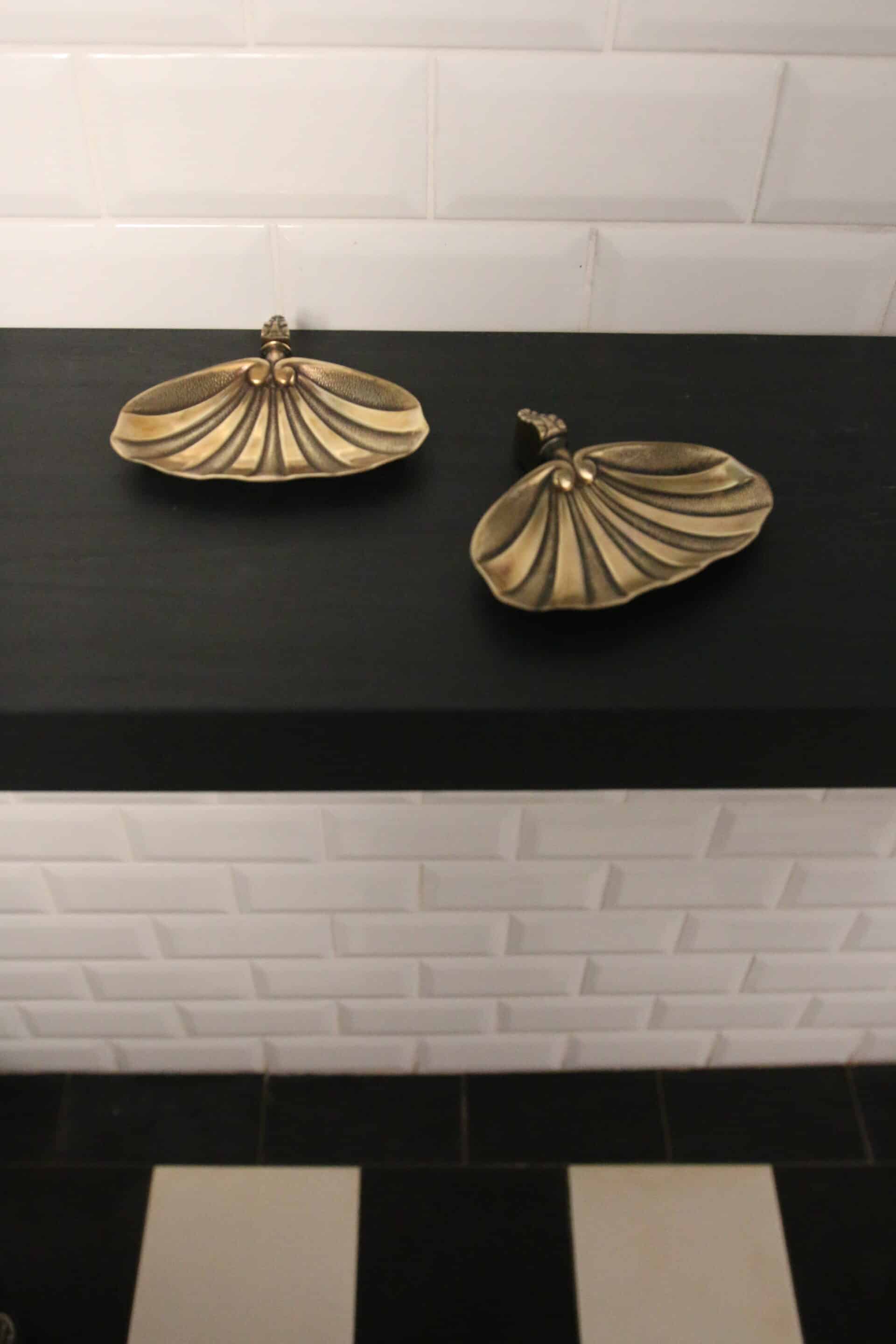 Vide-poche, porte-savon coquille vintage en laiton