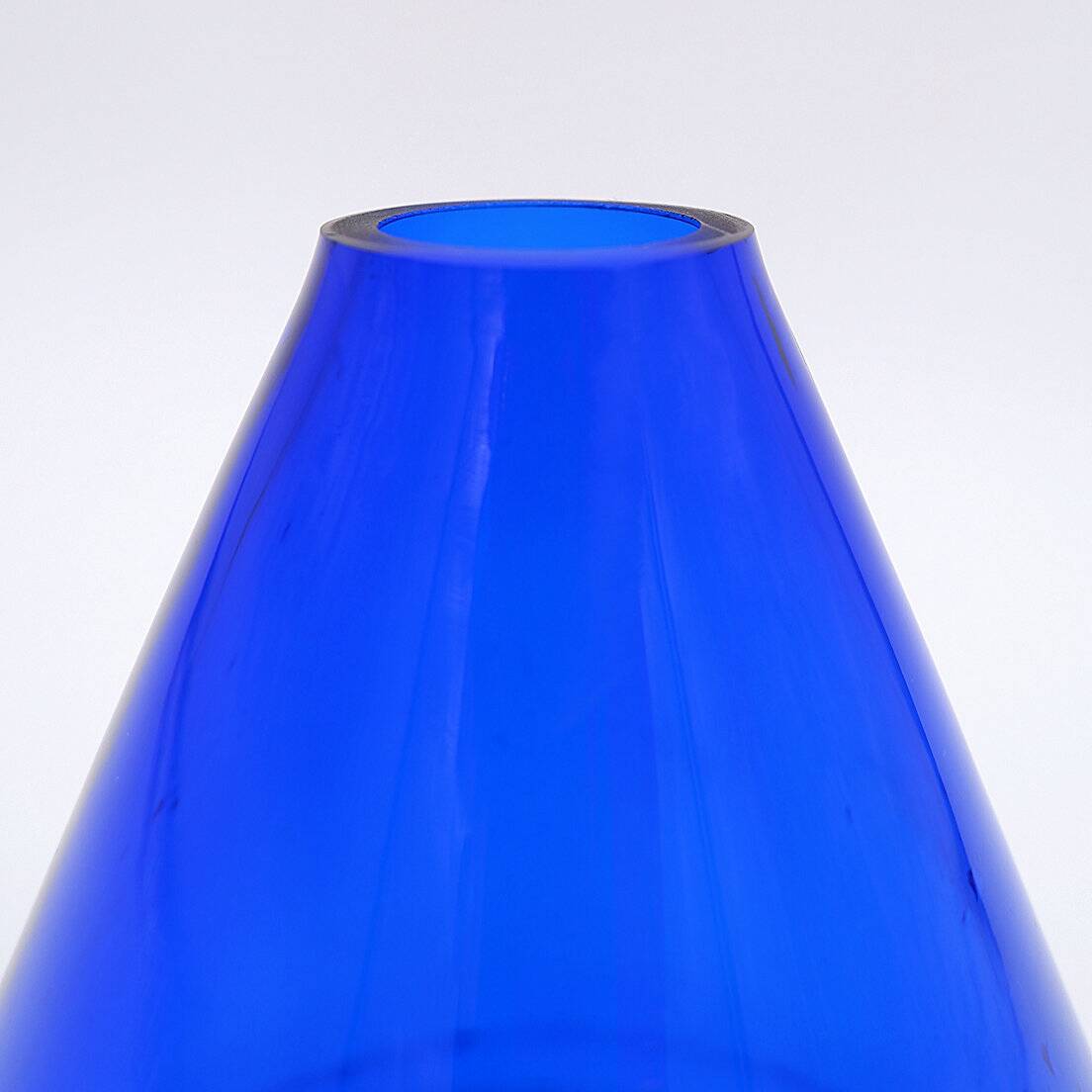 Cobalt blue glass spinning top vase - Salviati Murano