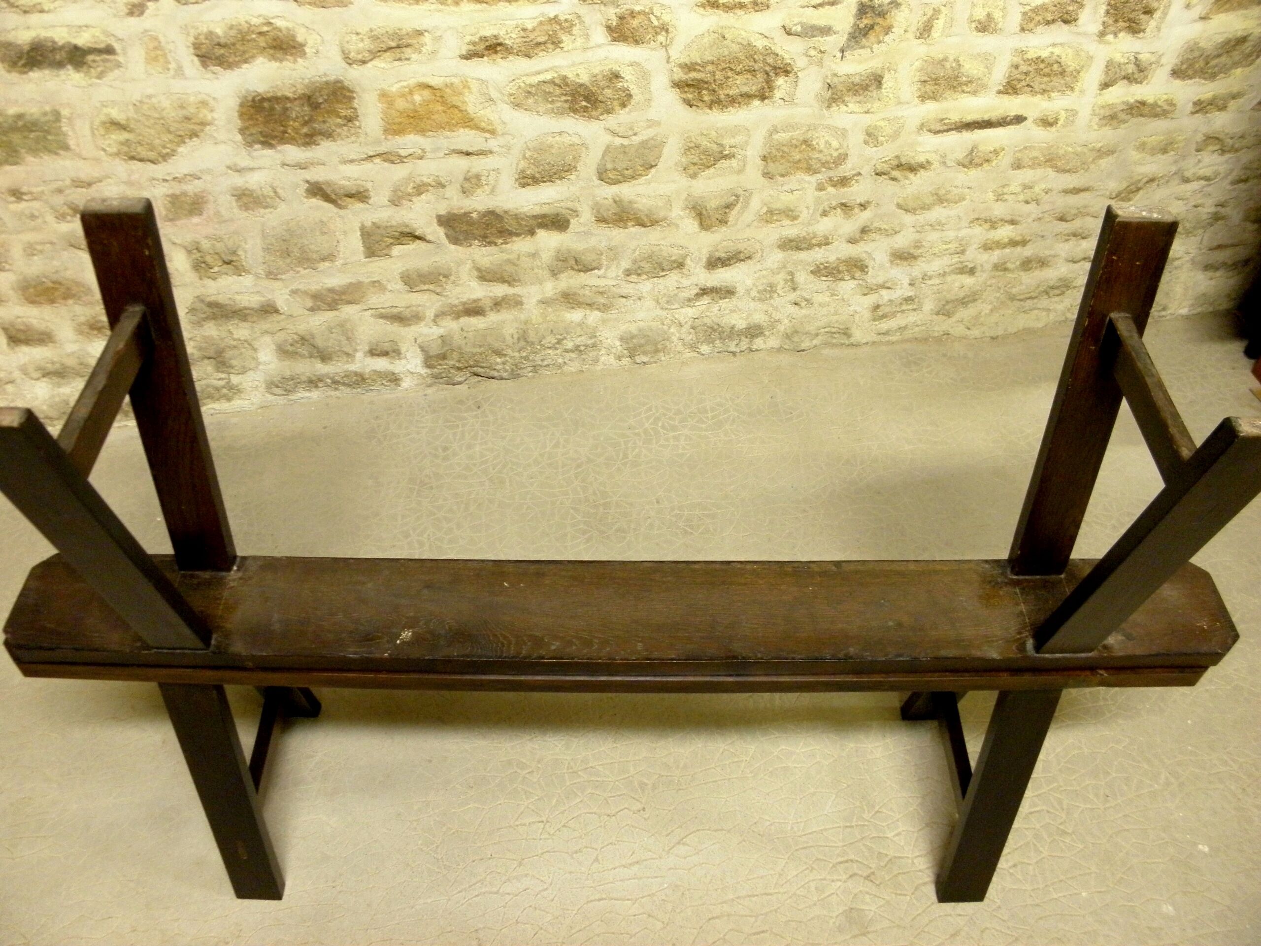 Pair of benches of oak farm.