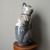 Hand-painted decorative ceramic cat from Tonala, Mexico.