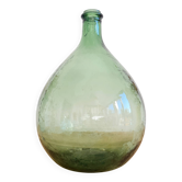 Antique green glass demijohn H30