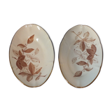 Pair of ravines Gien foliage decoration