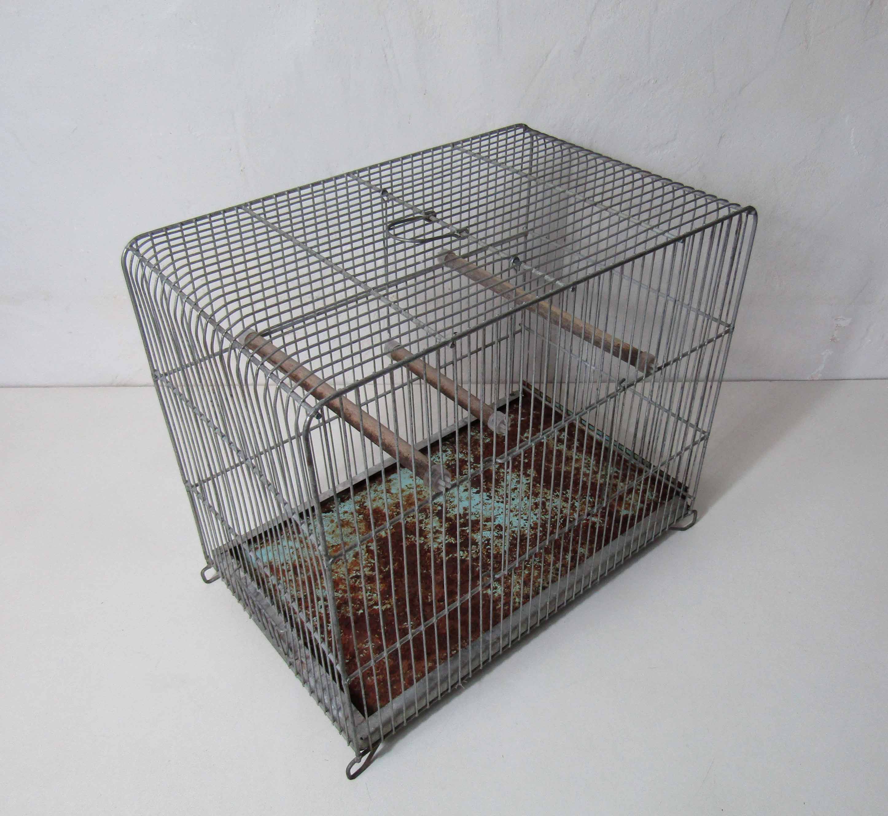 Old vintage mint green bird cage