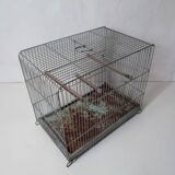 Ancienne cage à oiseau vert mint métal vintage