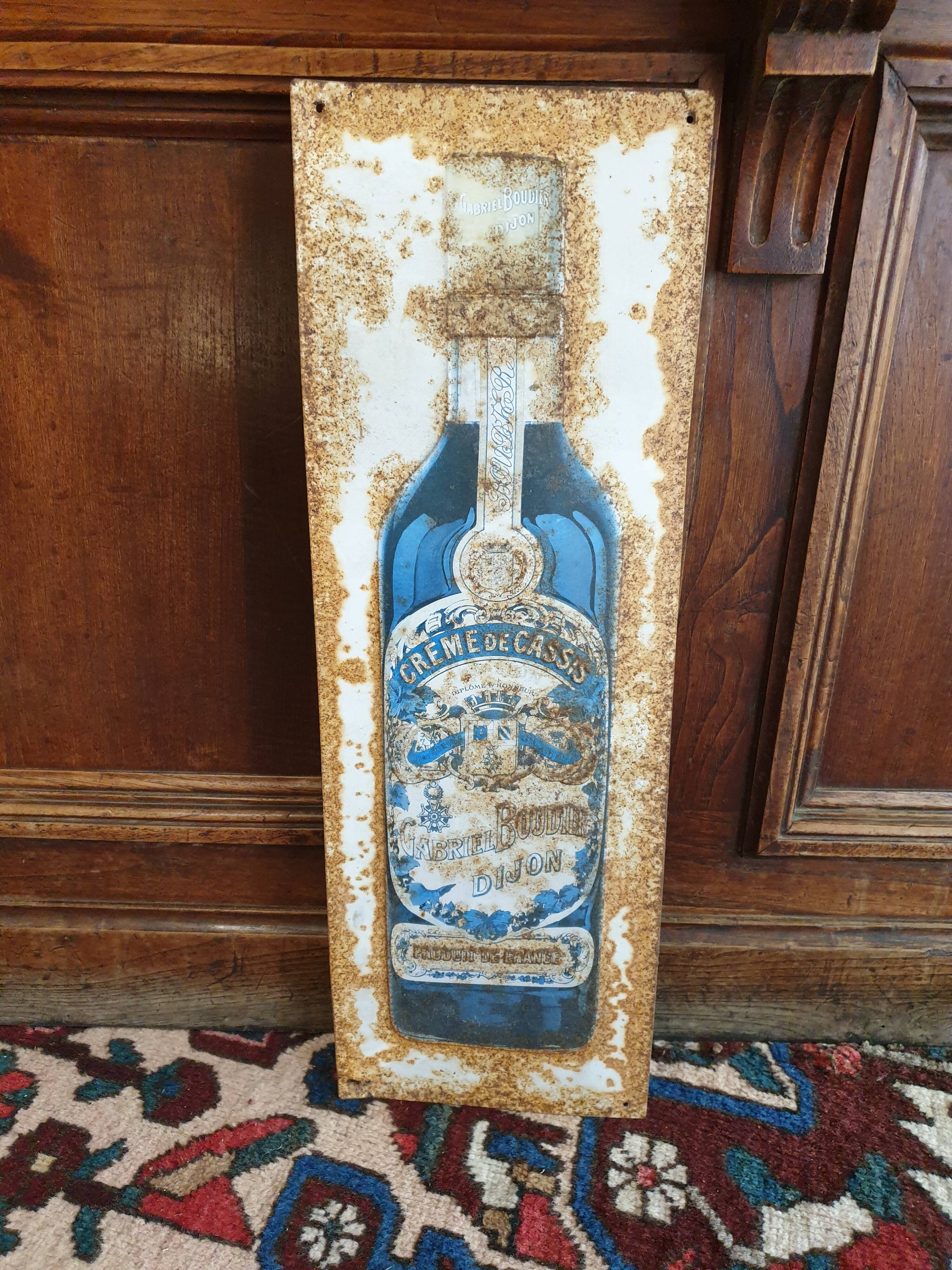 Old metal advertising plate