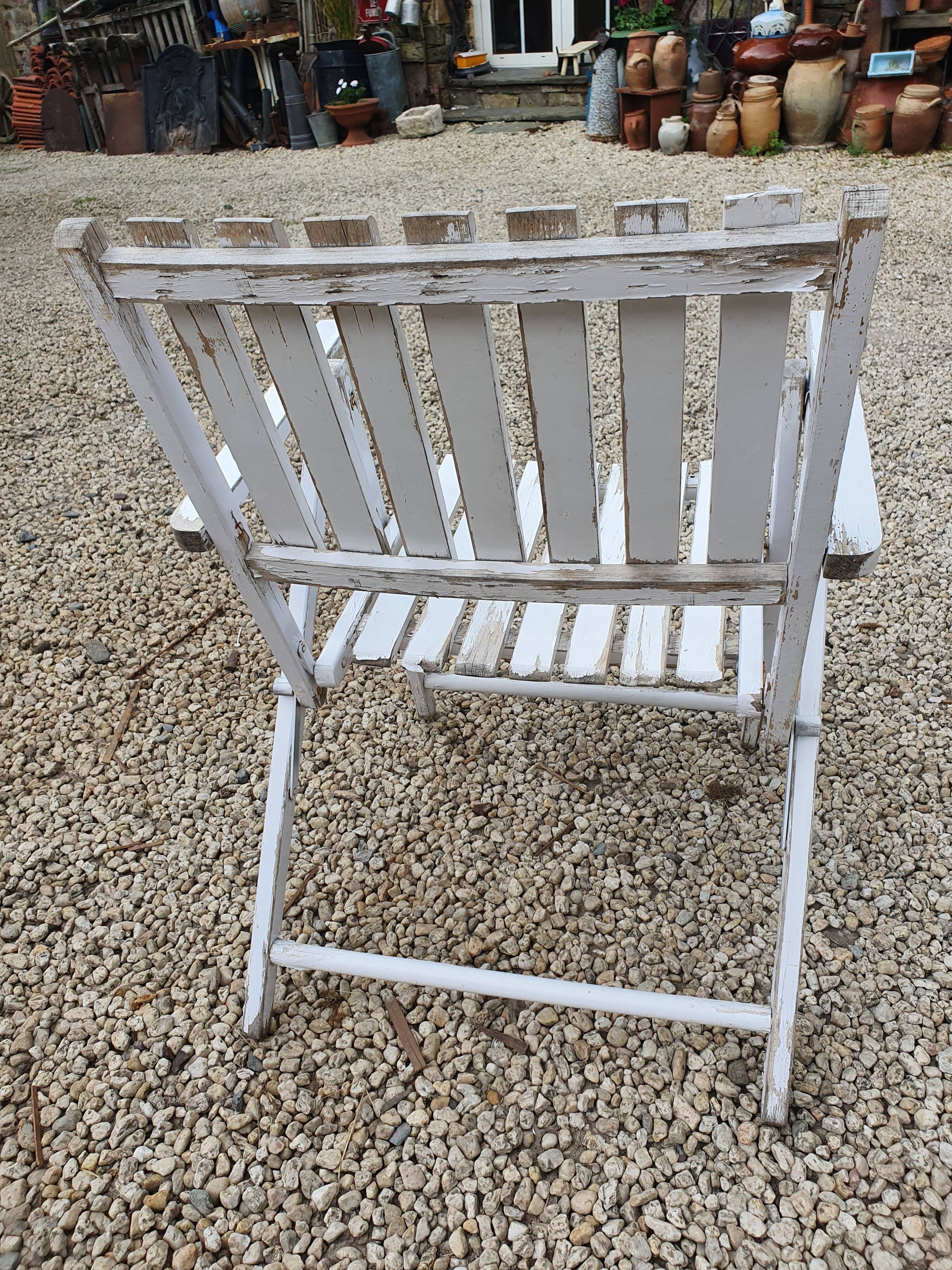 Fauteuil pliant de jardin à lattes de bois