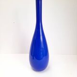 Large bottle vase in bright blue opaline.