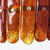 Amber glass pendant lamp