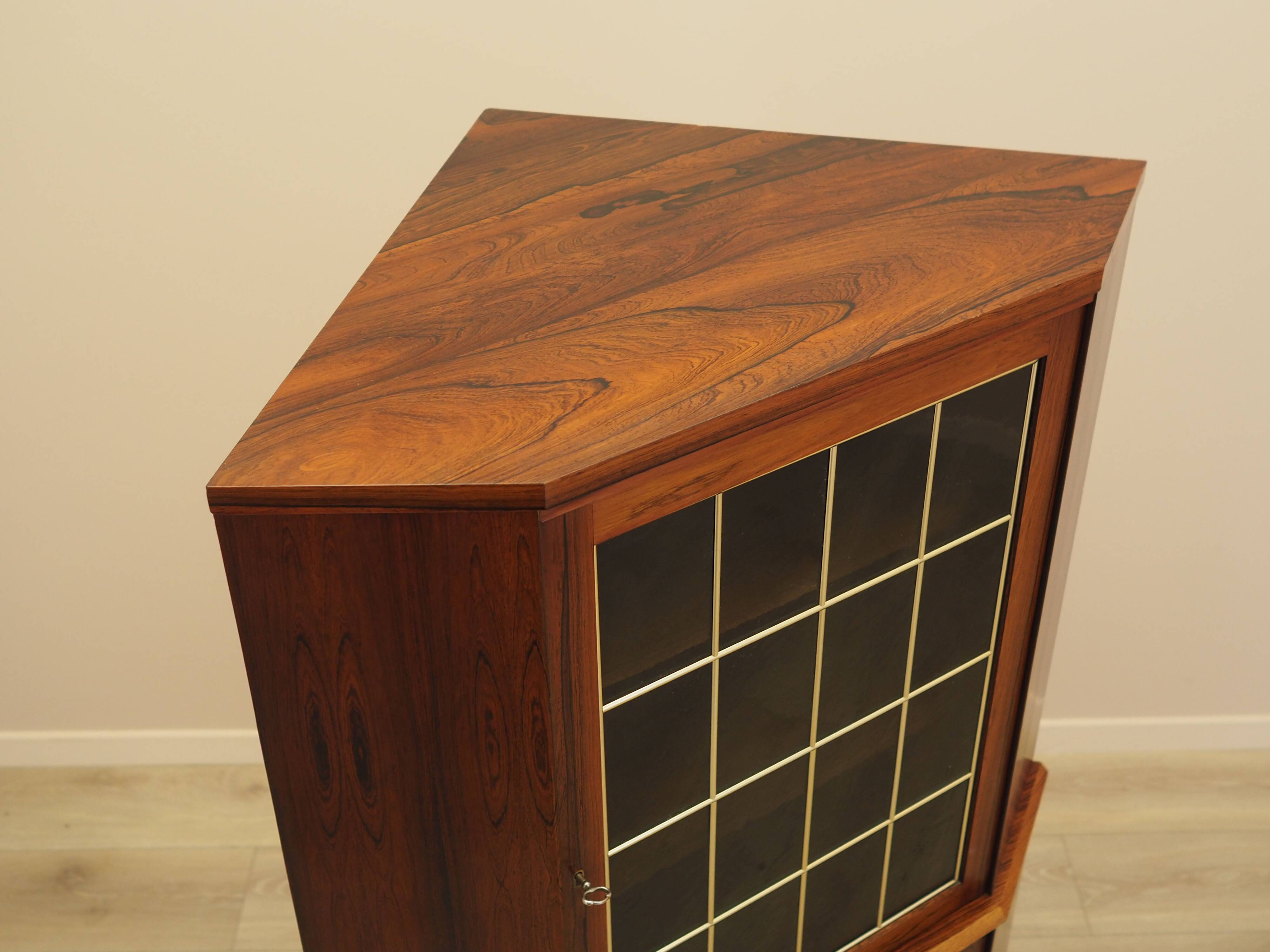 Corner display cabinet, rosewood veneer, Denmark 1970s
