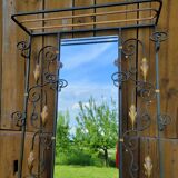 Art Deco 1930s wrought iron coat rack and hat stand