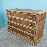 Rattan and bamboo dresser