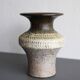 Brutalist ceramic vase in Scandinavian modernist style from the mid-century by Thomas Hellström for Nittsjö, Sweden.