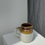 Small two-tone white and brown pitcher Made in China