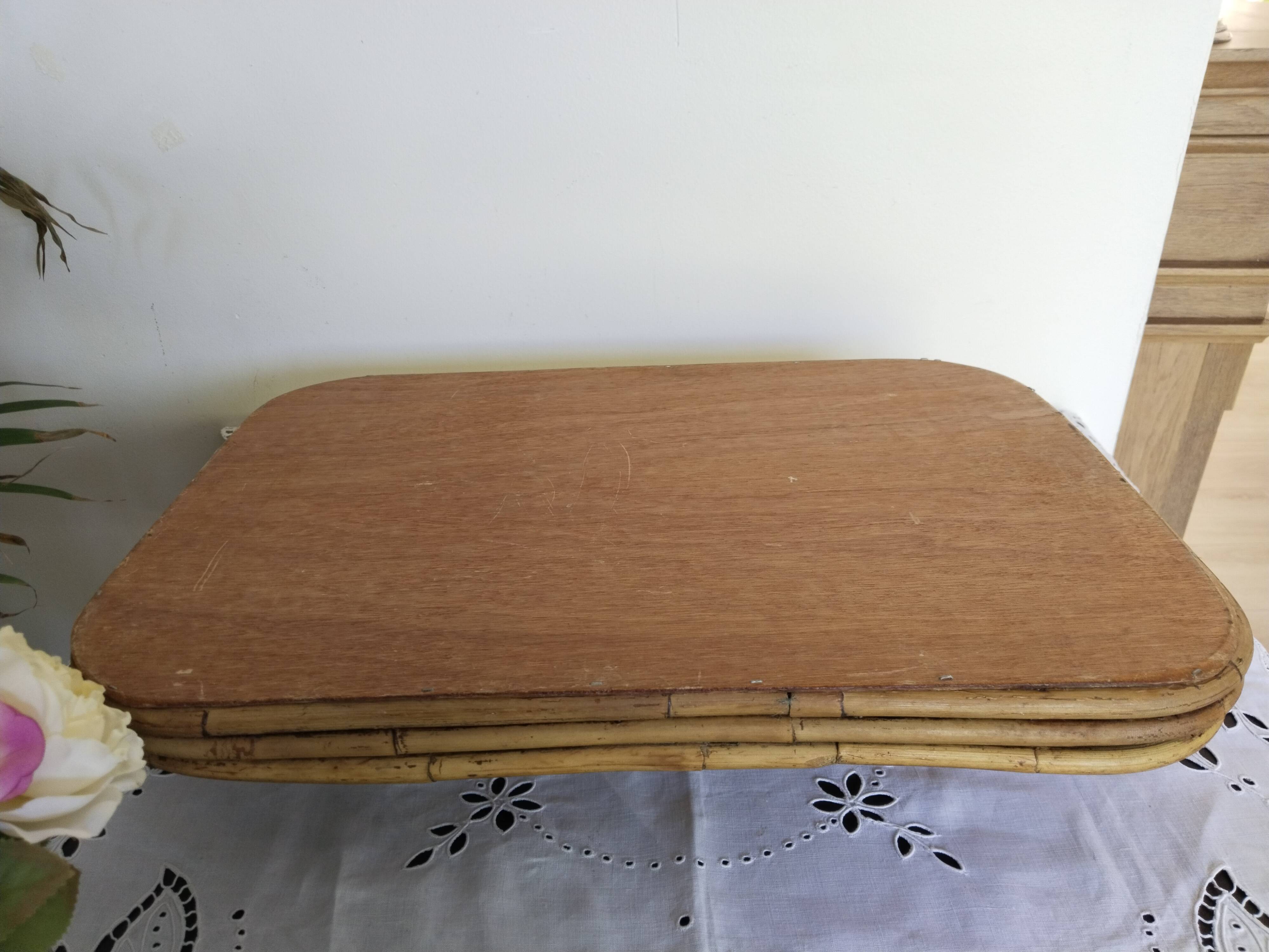 Rattan and mother-of-pearl serving tray, Capiz shell