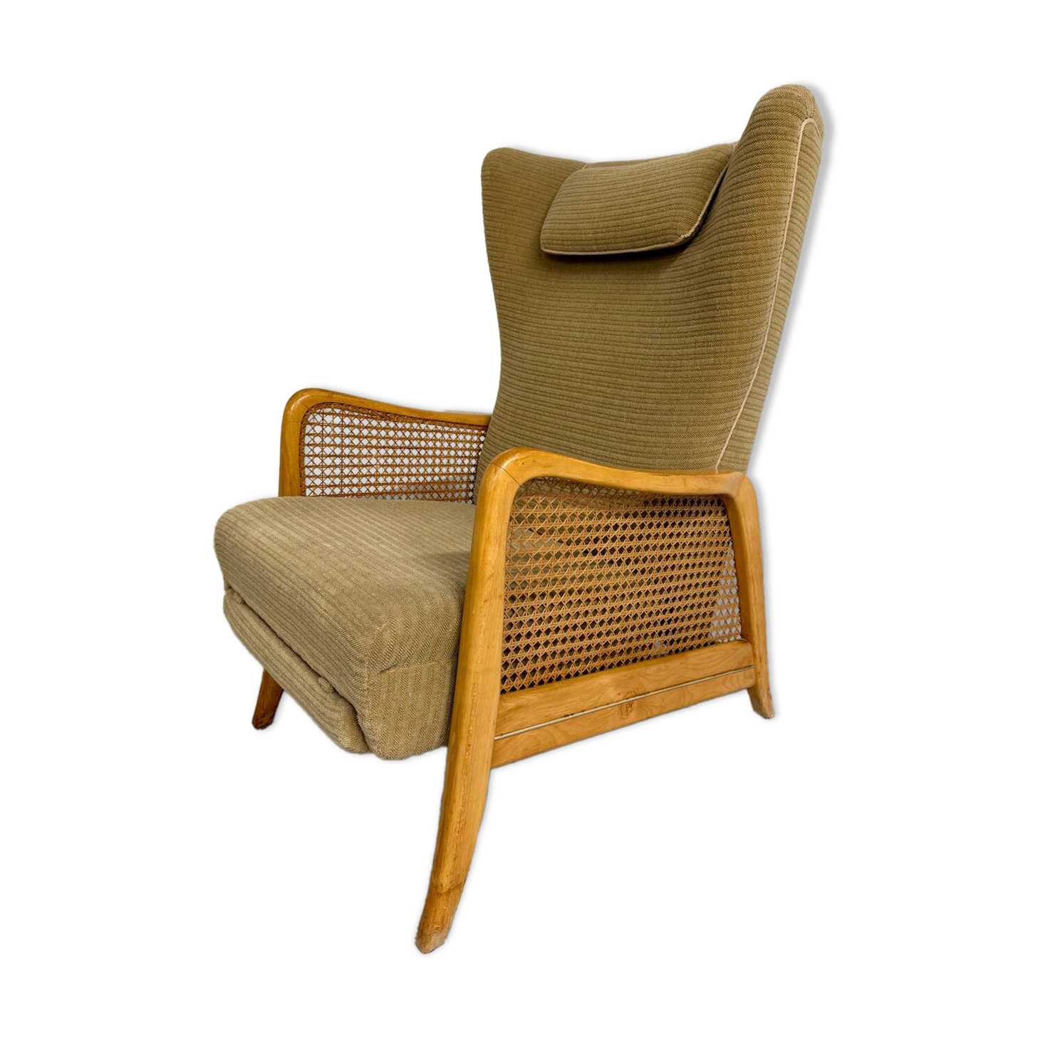 Vintage wingback recliner in Scandinavian design from the 1960s.