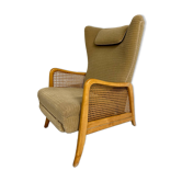 Fauteuil inclinable scandinave à oreilles, années 60