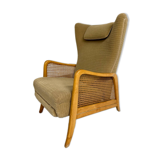 Vintage wingback recliner in Scandinavian design from the 1960s.