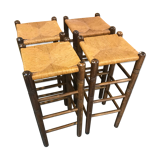 4 wood and mulching bar stools