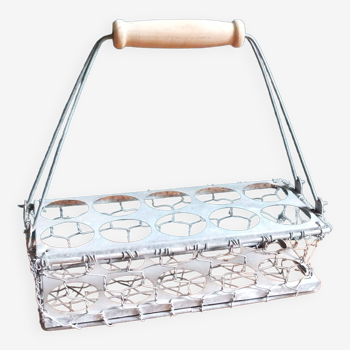 Panier range-bouteille en zinc galvanisé