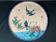 Round polychrome enamel dish with bird decoration circa 1900