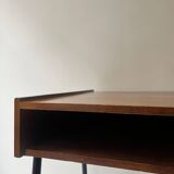 Desk in wood and black metal design 1950