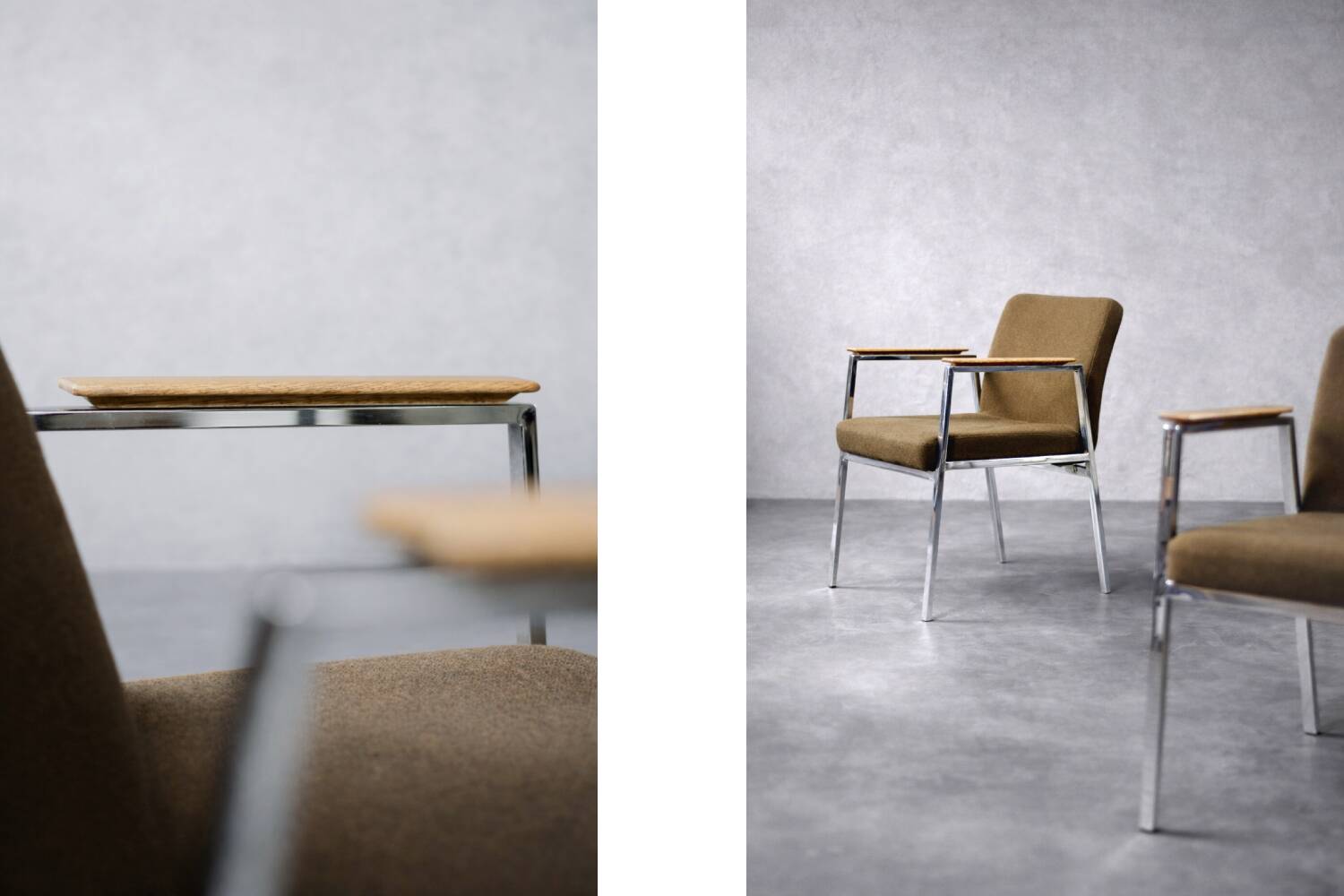 Vintage Mid-Century Modern German Brown Conference Chair from Drabert, 1970