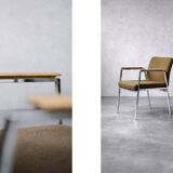 Vintage Mid-Century Modern German Brown Conference Chair from Drabert, 1970