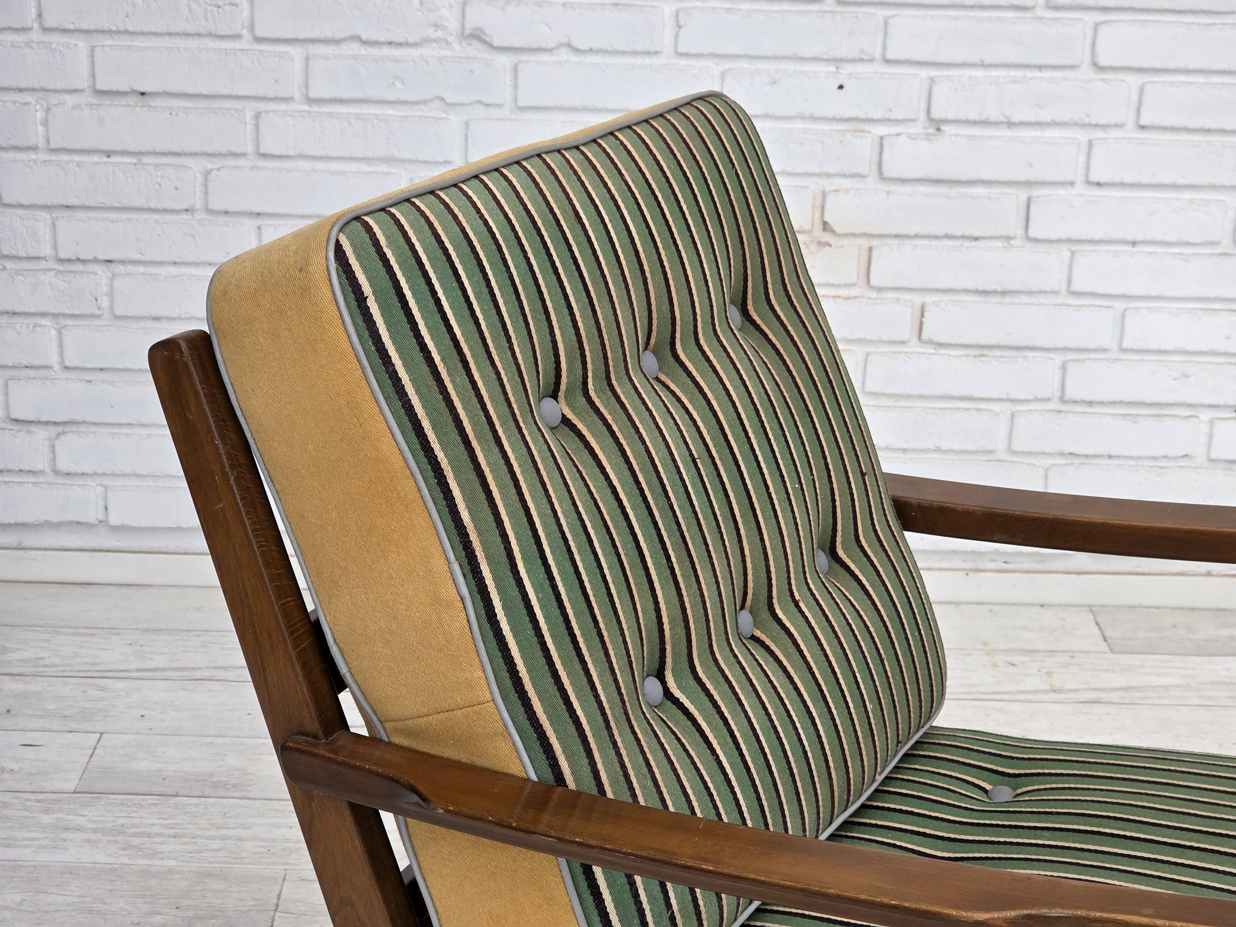 1960s, Danish armchair, furniture wool, beech wood.