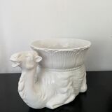 White Italian Ceramic Camel Flowerpot, Planter, Late 20th Century