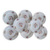 Porcelain dessert plates with bird decoration – Gressey 50s