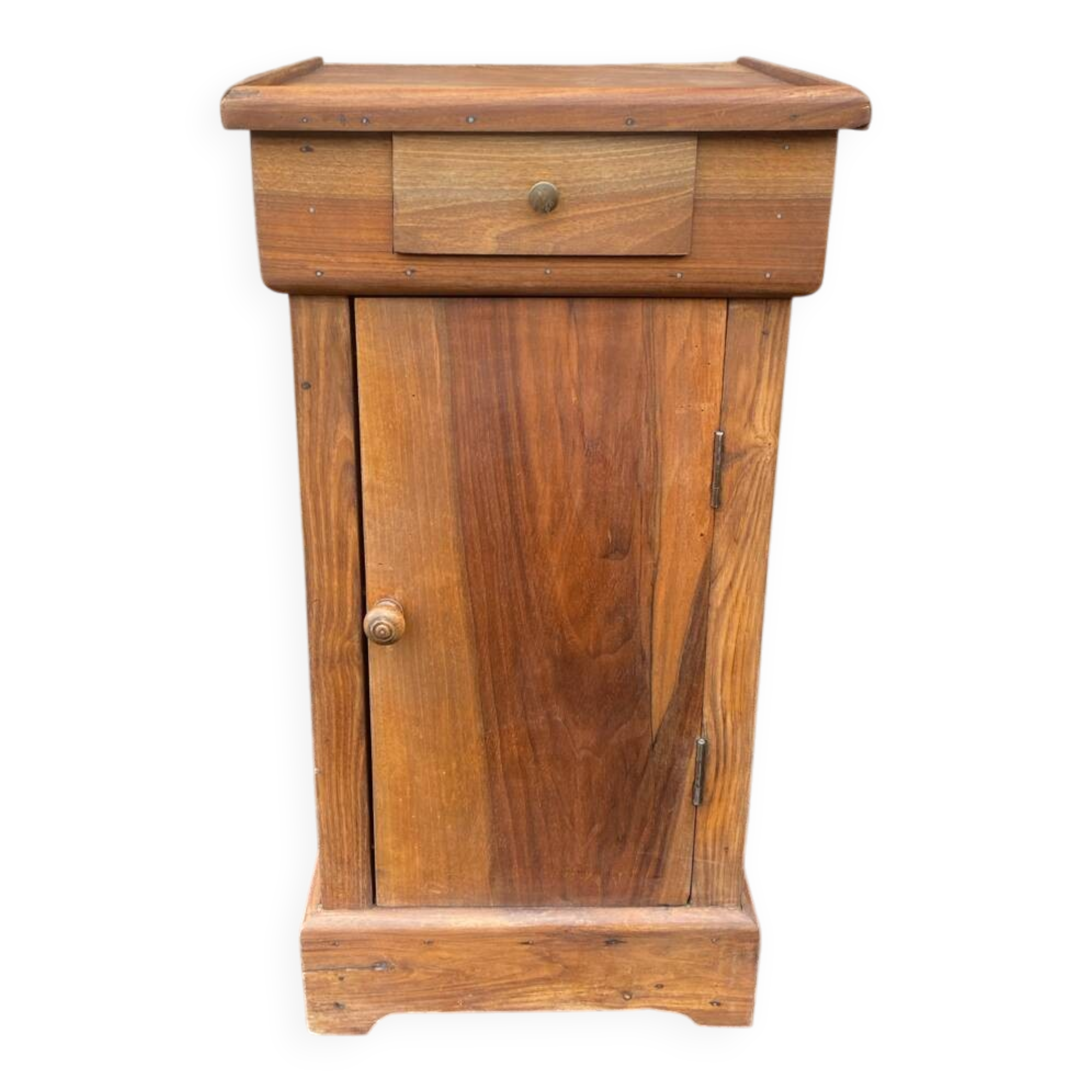 Antique bedside table in solid wood – natural patina