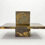 Isabelle and Richard Faure's unique patinated oxidized brass coffee table 1970