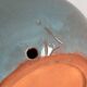 Vase goutte d'eau en terre cuite émaillée bleu