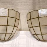 Pair of mother-of-pearl shell sconces