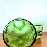 Green decanter from Italy 1970