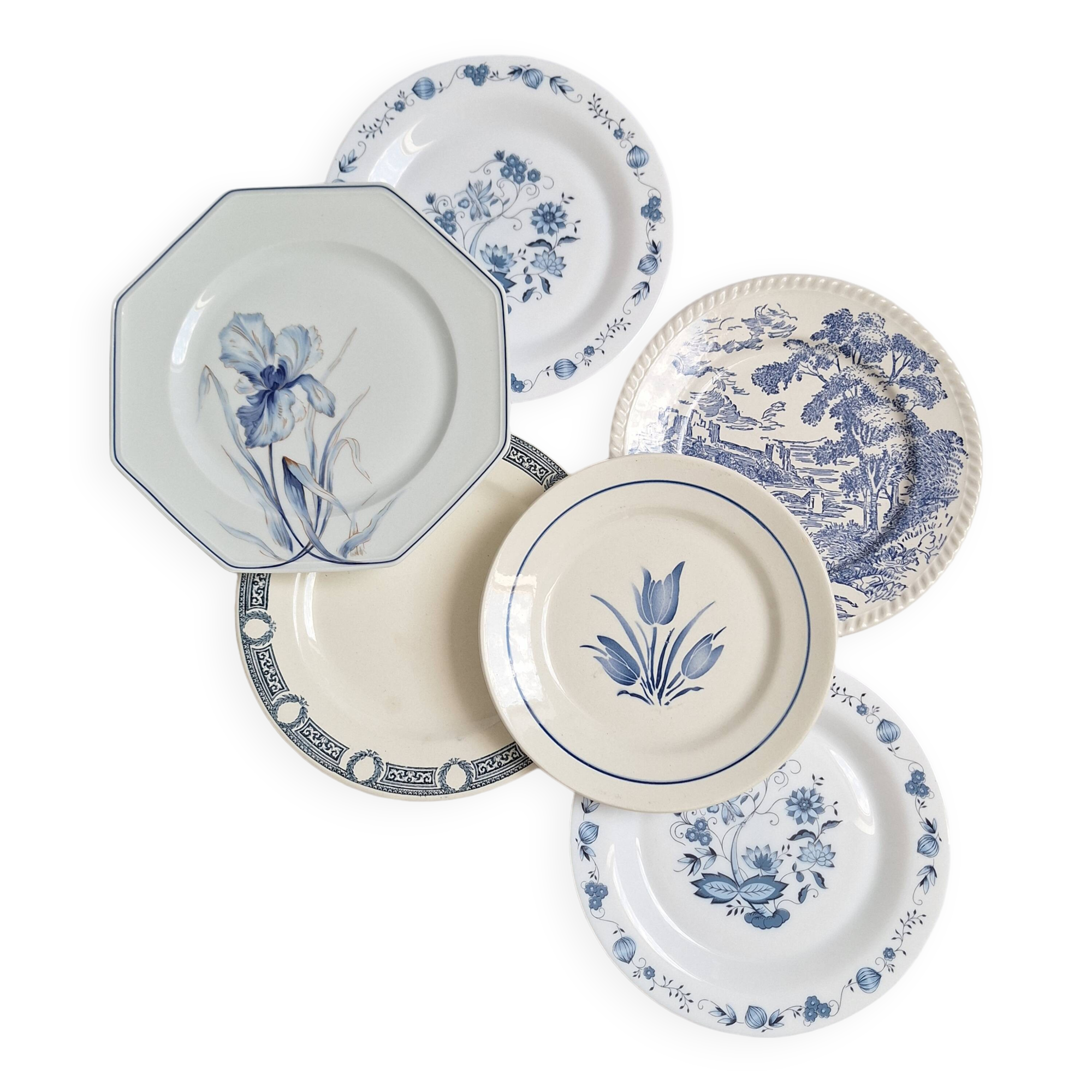 Vintage blue dinner plates
