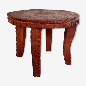 Table basse bois sculpté arts and crafts