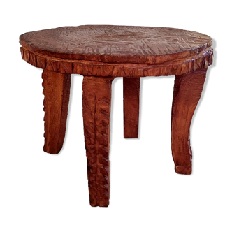 Table basse bois sculpté arts and crafts