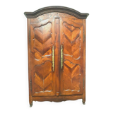 Louis XV cabinet with gendarme hat in solid cherry wood 18th century