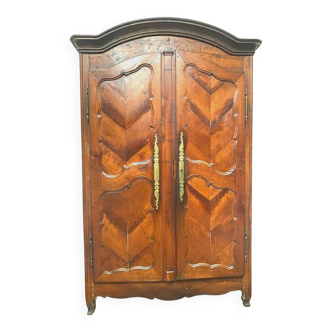 Louis XV cabinet with gendarme hat in solid cherry wood 18th century