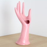 Hand pink ceramic ring sizer doilies