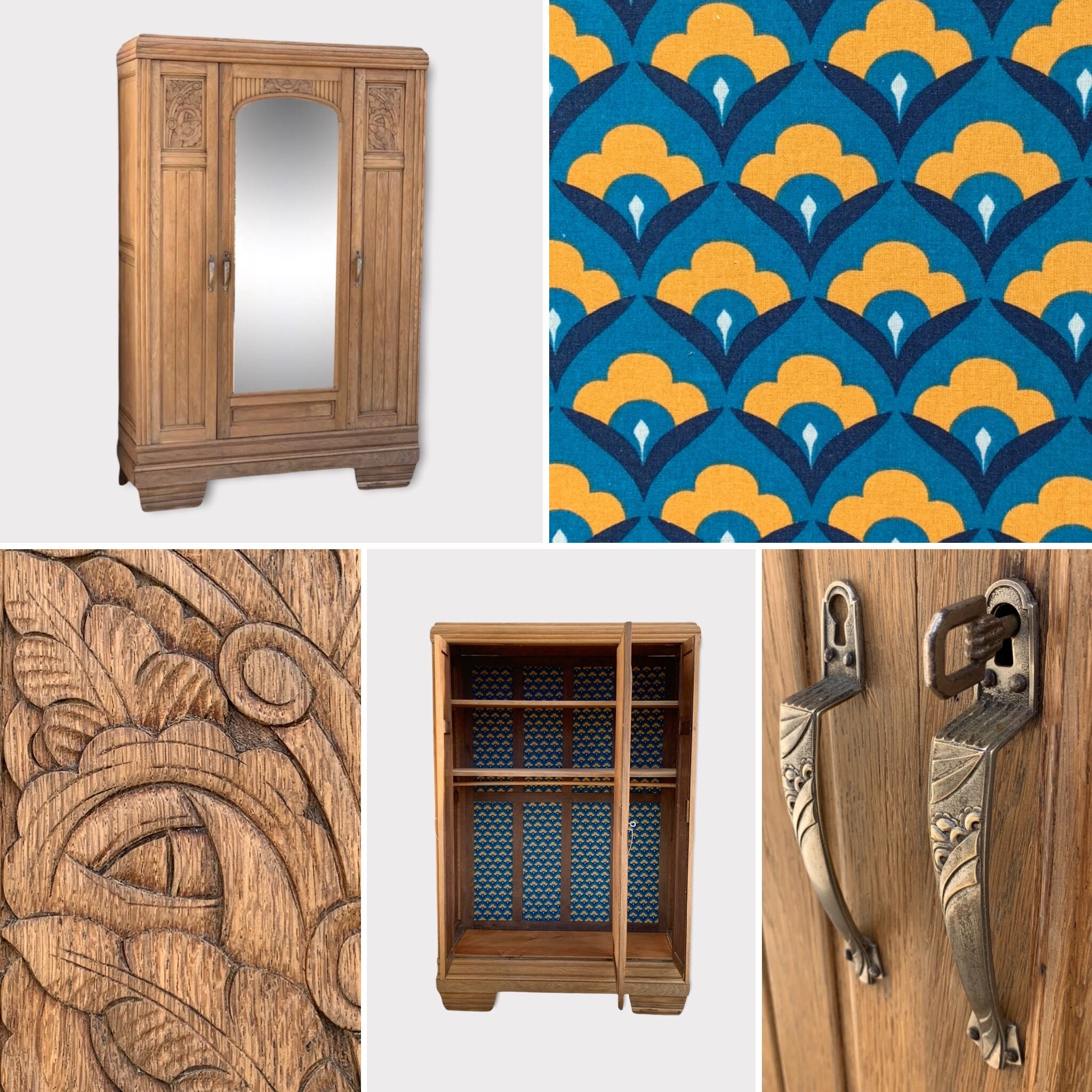 Parisian wardrobe raw wood 1920