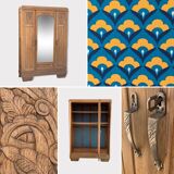 Parisian wardrobe raw wood 1920