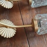 Pair of tulips and rosette wall lamp