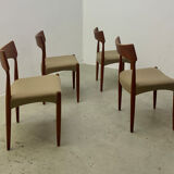 Chaises de salle à manger en teck de Midi par Bernard Petersen années 1960