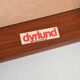 Erik Buck set of three bar stools in teak and leather Dyrlund Denmark 1960