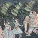 Fabric painting ancient pattern india hindu